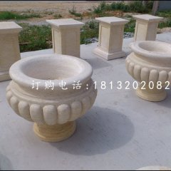 花缽石雕，小型石花盆