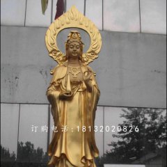 觀世音菩薩銅雕，鎏金銅佛像