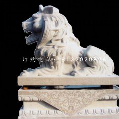 趴著的獅子石雕，歐式獅子雕塑