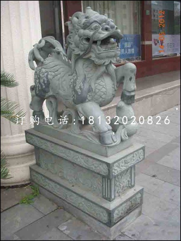 麒麟雕塑，青石動(dòng)物雕塑