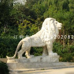 西洋獅石雕，公園動物石雕