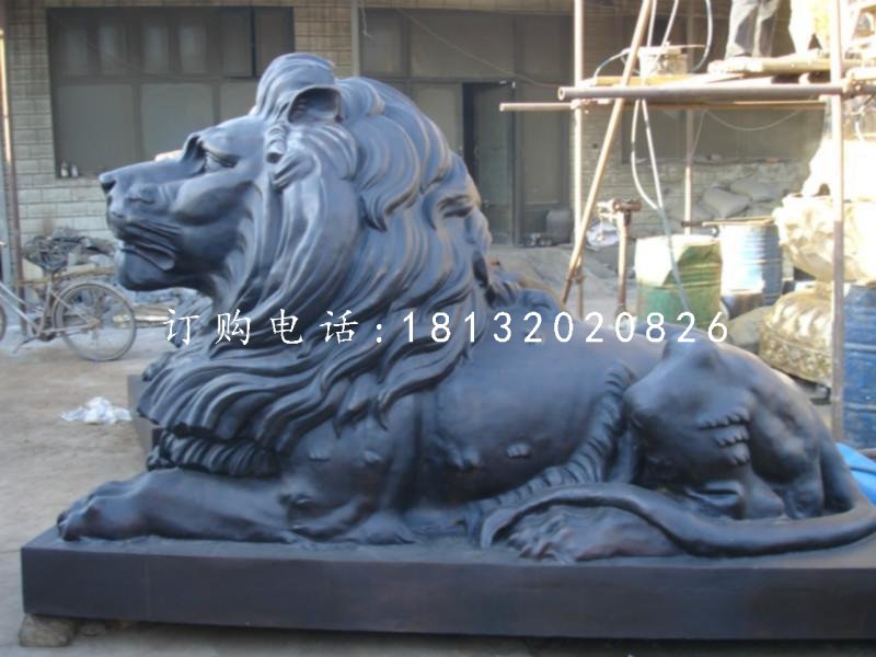 銅雕獅子，西洋獅銅雕