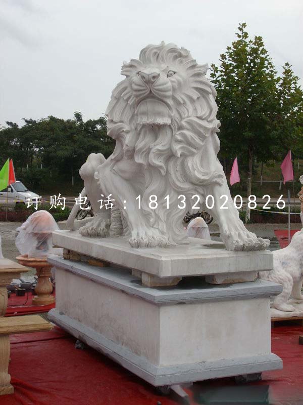 漢白玉獅子,歐式獅子石雕