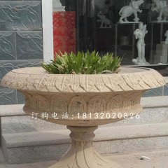 砂巖花盆雕塑，公園景觀石雕