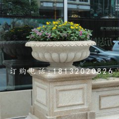 花缽石雕，景觀石雕