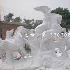 駿馬石雕，漢白玉動物石雕