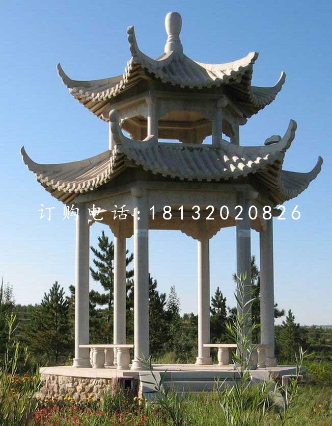 涼亭石雕，公園石亭子 (1)