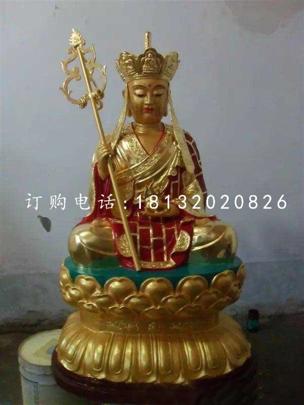 坐式地藏王,銅雕彩繪佛像