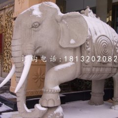 廣場(chǎng)大象石雕，動(dòng)物石雕