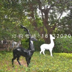 抽象小鹿，玻璃鋼動(dòng)物擺件