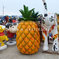 玻璃鋼仿真菠蘿，仿真水果雕塑