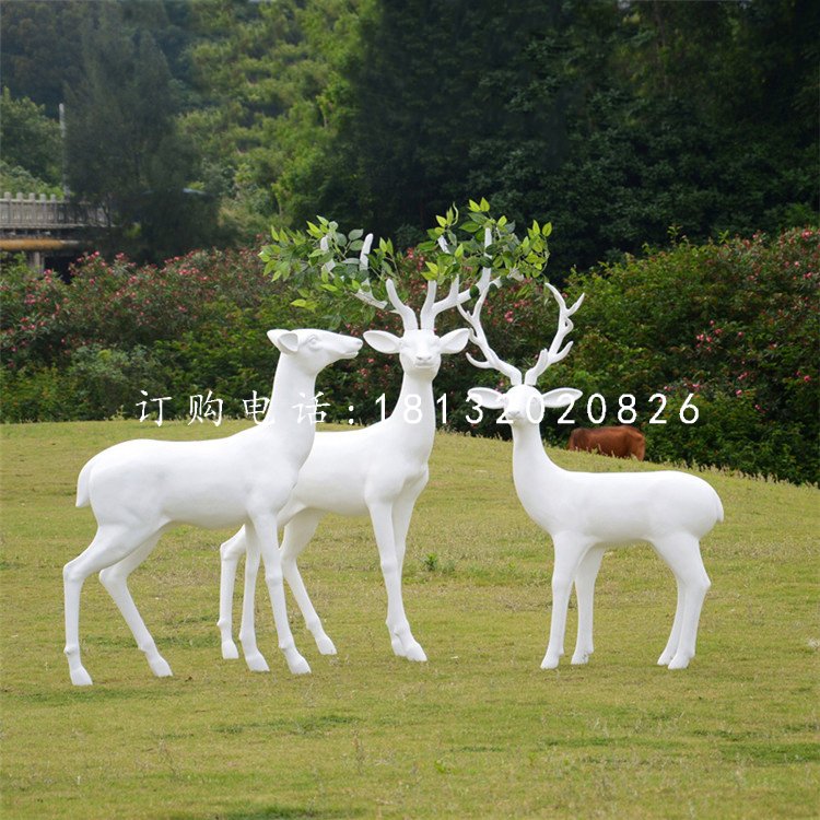 玻璃鋼樹葉鹿,玻璃鋼抽象動(dòng)物雕塑