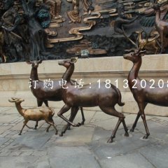 梅花鹿雕塑公園動(dòng)物銅雕
