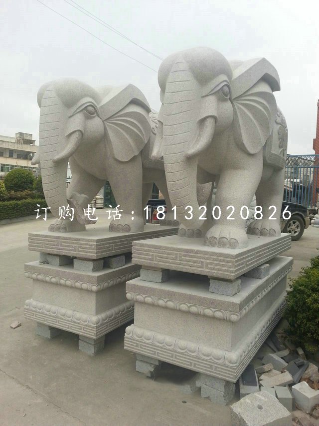 一對(duì)大象雕塑企業(yè)動(dòng)物石雕