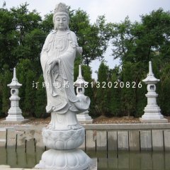 漢白玉觀音菩薩，石雕佛像
