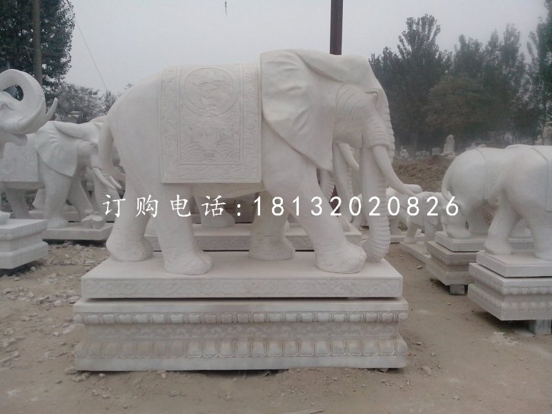 吉祥大象石雕，動物石雕