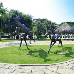 羚羊銅雕，公園動物銅雕