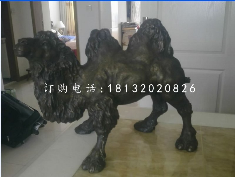 駱駝雕塑，玻璃鋼仿銅動物