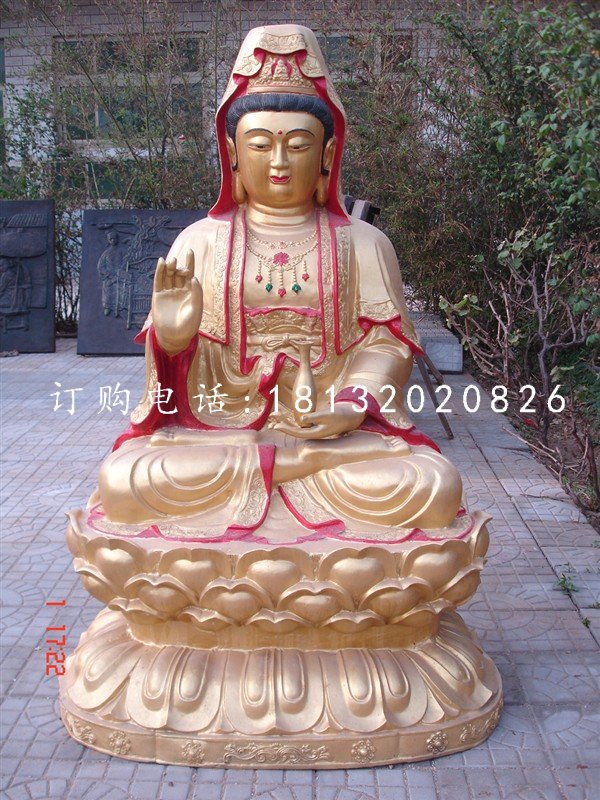觀音銅雕,彩繪觀世音銅雕