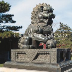 獅子戲球銅雕，北京獅銅雕