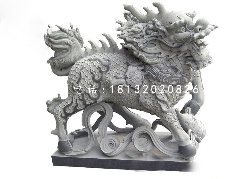 吉祥神獸石雕,青石麒麟