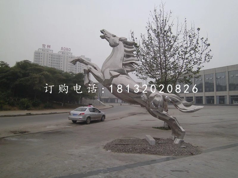 立馬成功雕塑，廣場不銹鋼雕塑 (1)