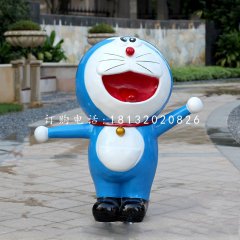 玻璃鋼哆啦a夢，游樂場卡通動物雕塑