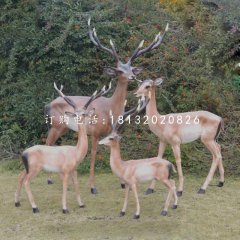 玻璃鋼仿真鹿，公園仿真動物雕塑