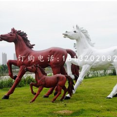 玻璃鋼奔馬，公園仿真動物雕塑