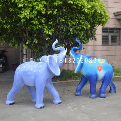 玻璃鋼彩繪大象，彩繪動(dòng)物，公園景觀雕塑