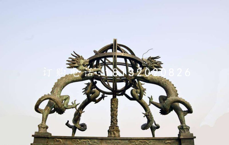 渾天儀銅雕,大學(xué)校園銅雕 (3)