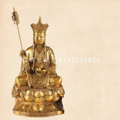 坐式地藏菩薩銅雕，寺廟佛像銅雕