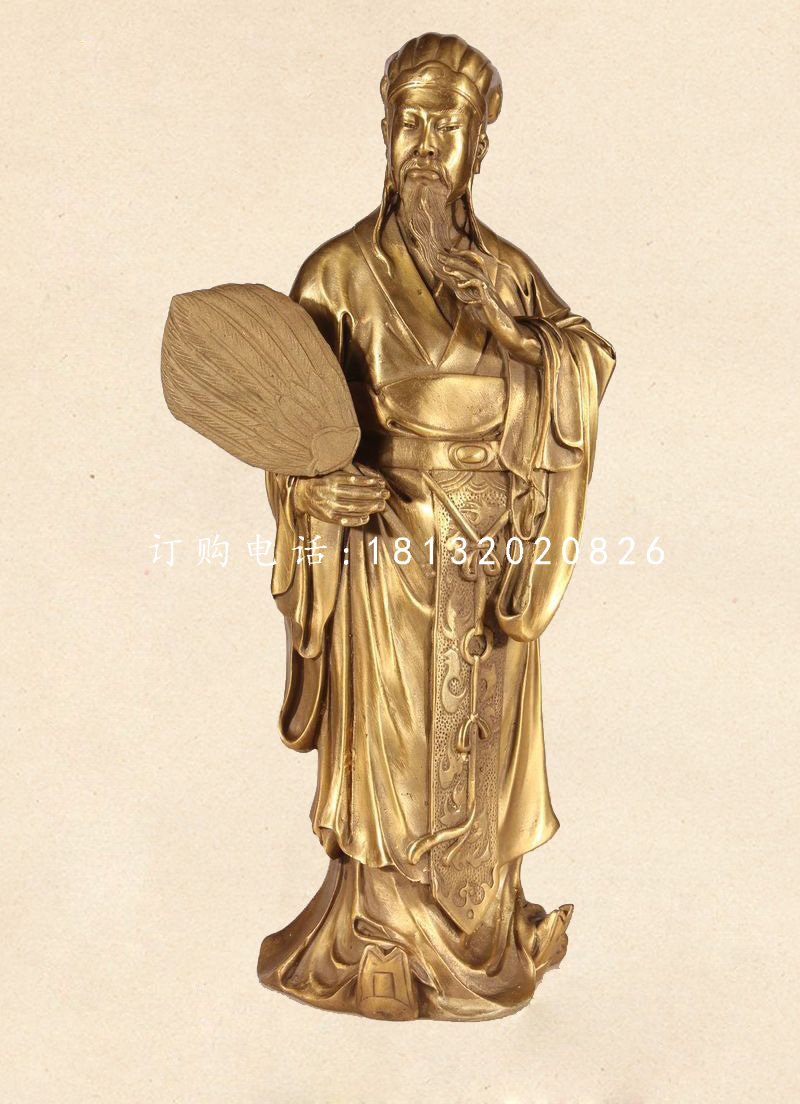 諸葛亮銅雕,古代名人銅雕 (3)