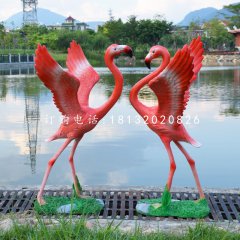 仿真火烈鳥雕塑，玻璃鋼動物擺件