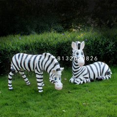 卡通斑馬，玻璃鋼卡通動物，公園景觀雕塑