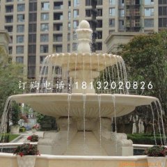 三層歐式噴泉石雕，小區(qū)噴泉雕塑