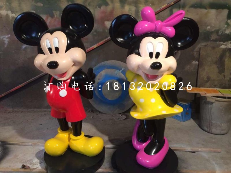 米奇和米妮雕塑,玻璃鋼卡通動(dòng)物