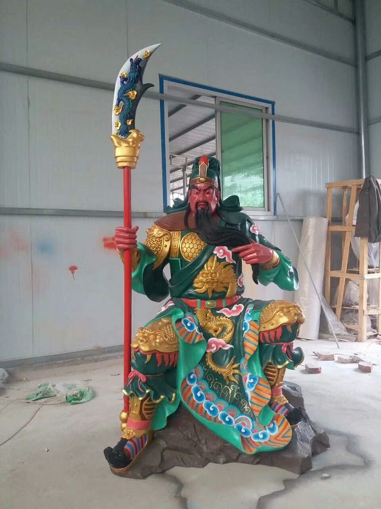 彩繪關(guān)公雕塑，玻璃鋼武財神.jpg