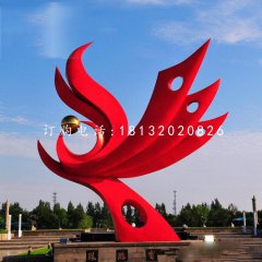 不銹鋼鳳舞九天雕塑，抽象鳳凰雕塑
