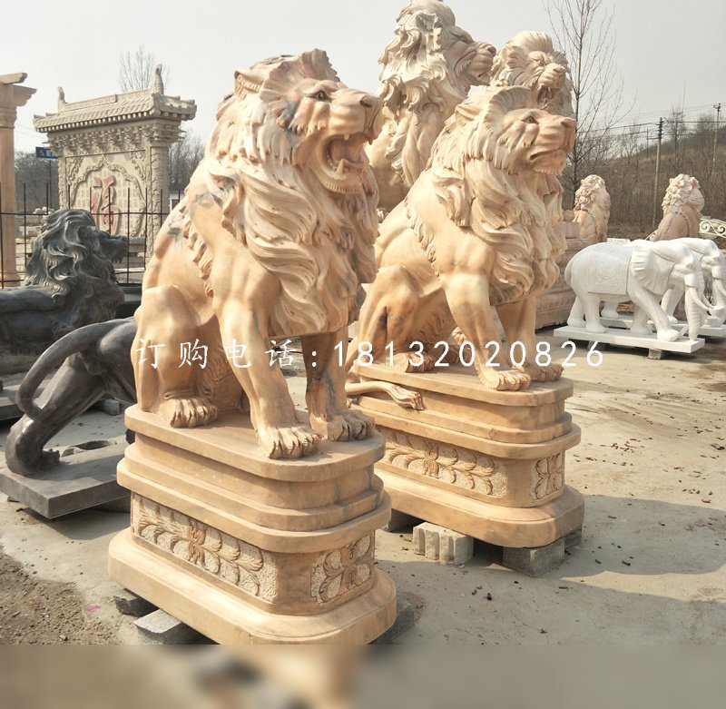 西洋獅石雕,歐式石雕獅子