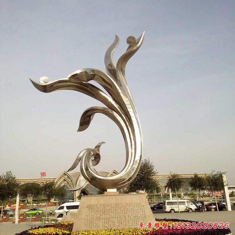 不銹鋼抽象金鳳凰廣場(chǎng)不銹鋼雕塑[1]