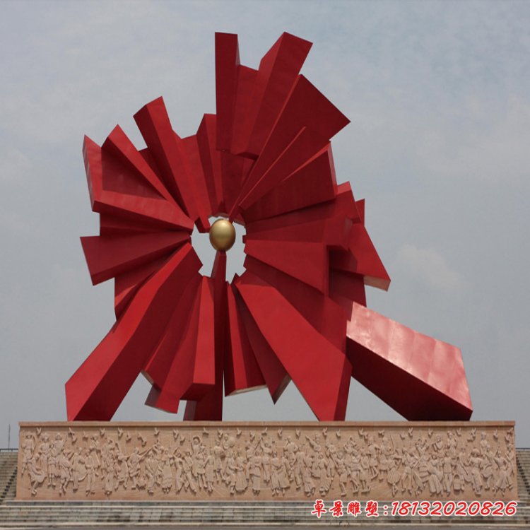 戶外大型不銹鋼雕塑定制校園廣場(chǎng)標(biāo)志性建筑雕像金屬園林景觀擺件28015