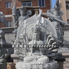 千手觀音石雕，大理石千手觀音菩薩雕塑