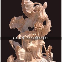 荷花景觀石雕，晚霞紅石雕