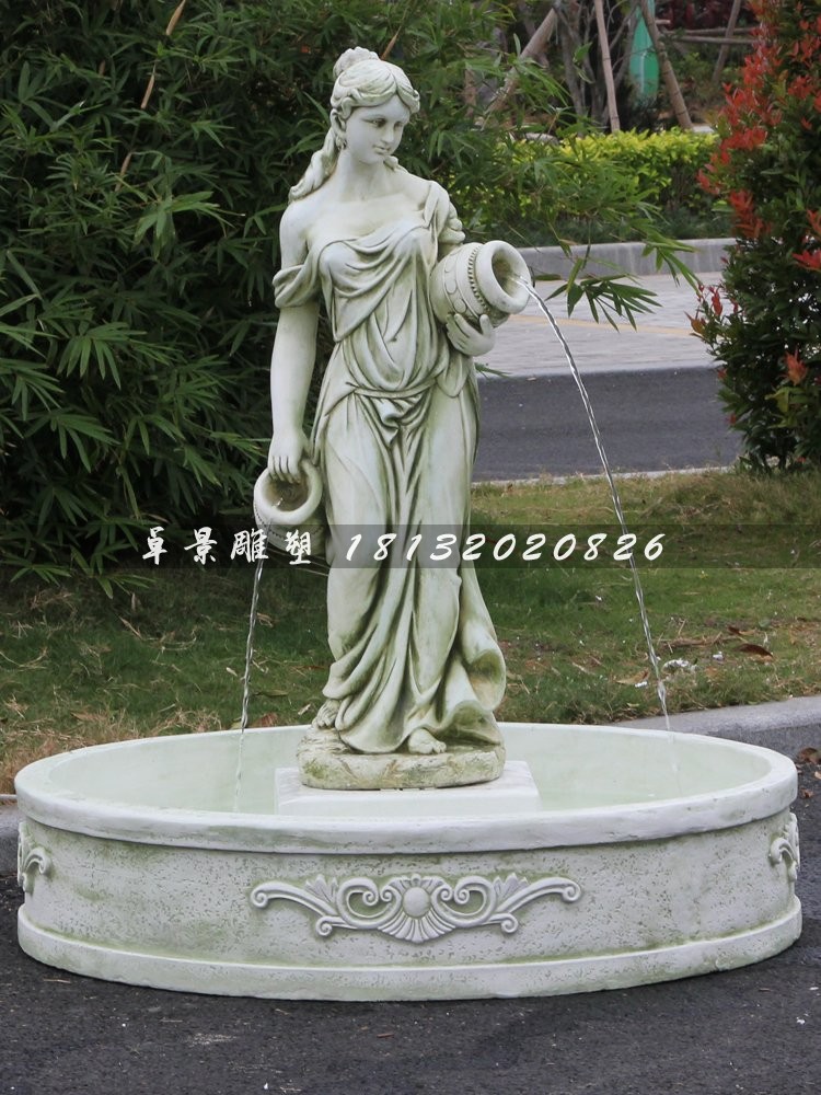 西方人物噴泉雕塑，公園景觀雕塑