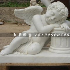 西方天使石雕，漢白玉天使雕塑