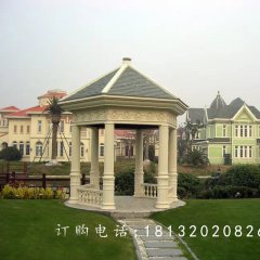石雕涼亭，尖頂涼亭雕塑