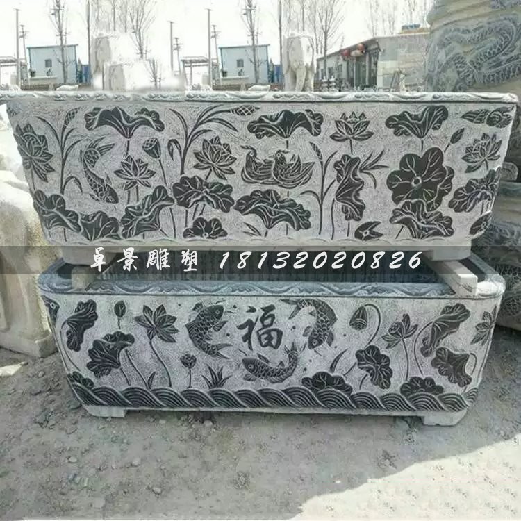 方形水缸石雕，仿古石雕