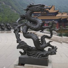 銅龍雕塑，青龍銅雕