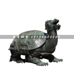 龍龜銅雕，廣場龍龜?shù)袼? width=